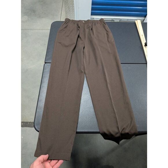 NWT Kim Rogers Pants Brown Elastic Waist Women's Size 8P - Picture 2 of 7